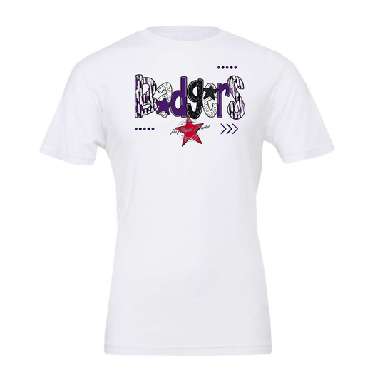 Badgers Brushstroke Alpha-Purple-black