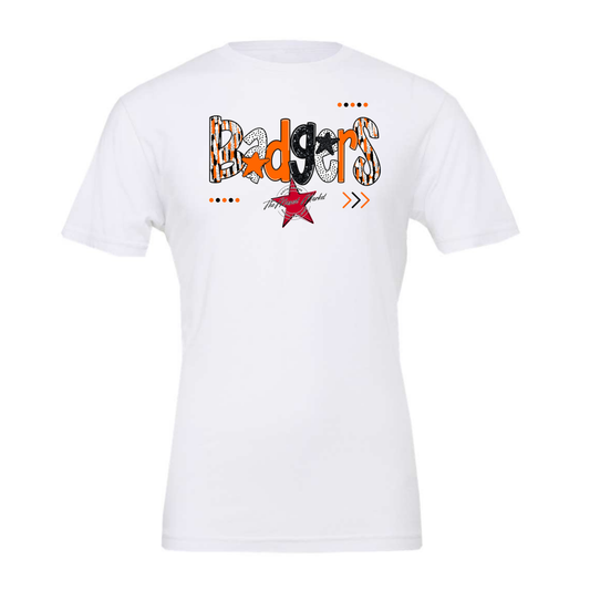 Badgers Brushstroke Alpha-Orange-black