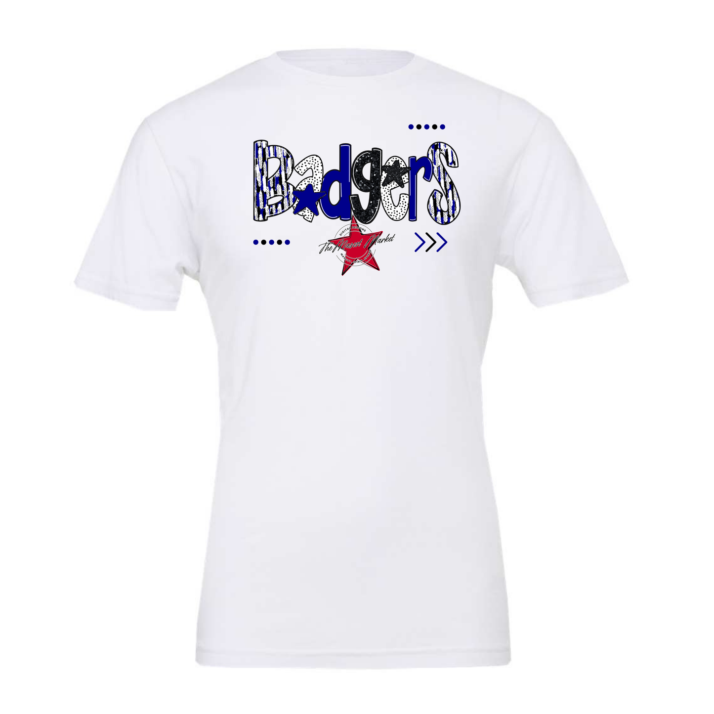 Badgers Brushstroke Alpha-Royal Blue-black