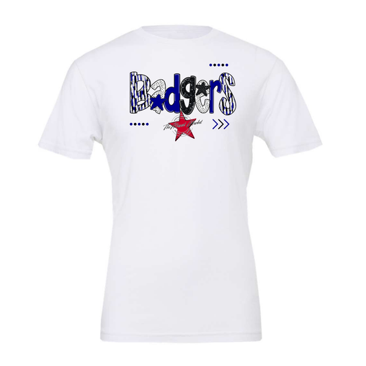 Badgers Brushstroke Alpha-Royal Blue-black