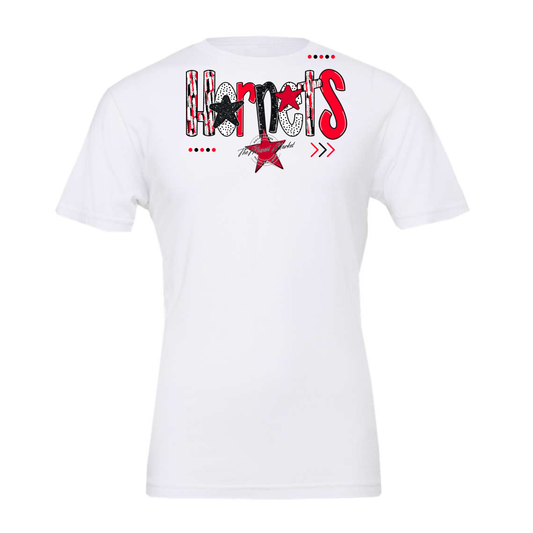 Hornets Brushstroke Alpha w Arrows-Red