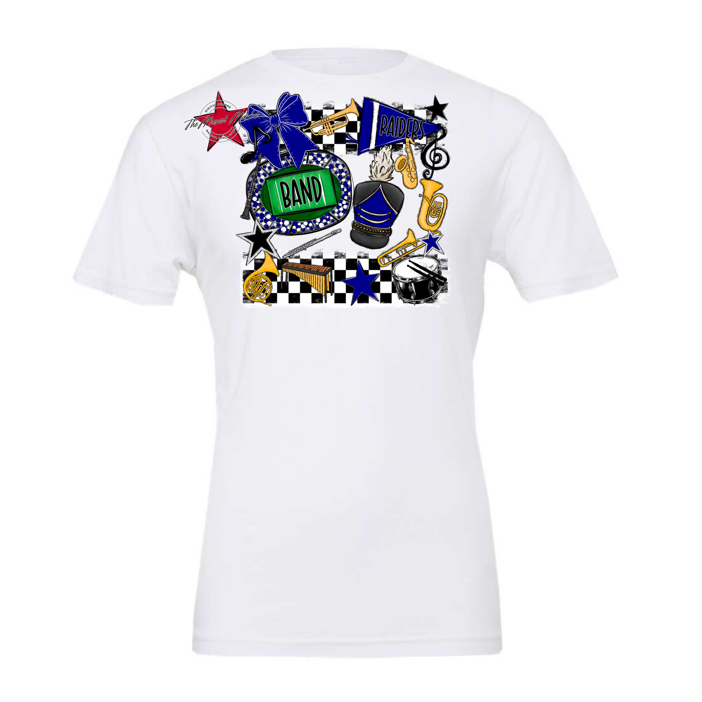 Raiders Band Checkers Design-Blue