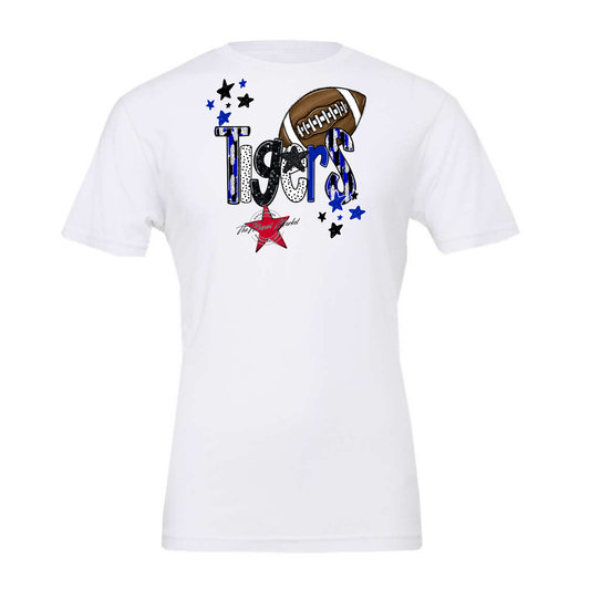 Tigers Football Scrape-Royal Blue