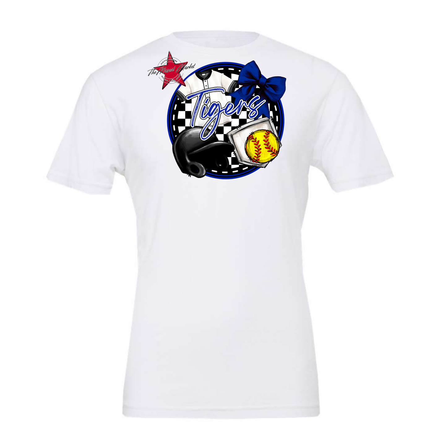 Tigers Circle Softball Design-Royal Blue