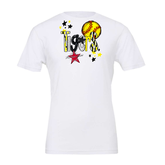 Tigers Softball Scrape-Bright Yellow