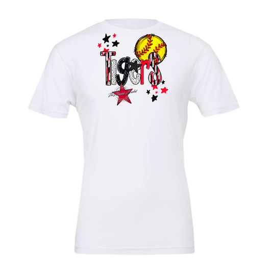 Tigers Softball Scrape-Red