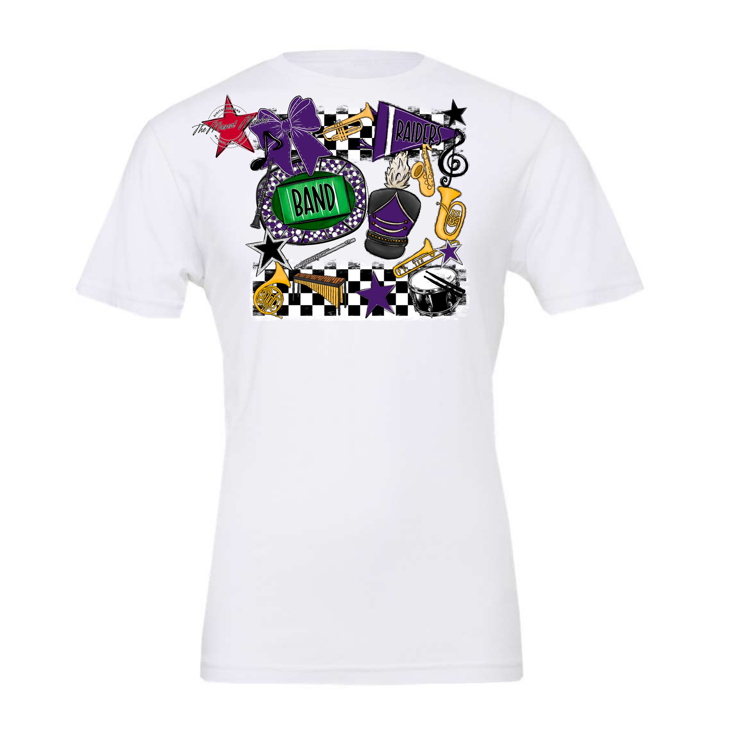 Raiders Band Checkers Design-Purple