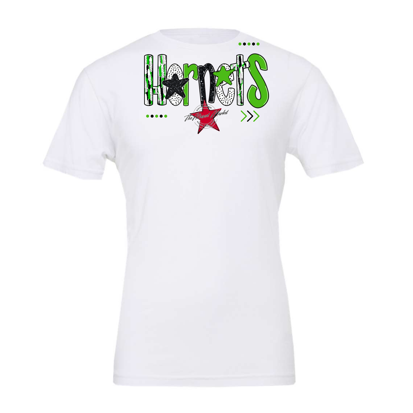 Hornets Brushstroke Alpha w Arrows-Bright Green