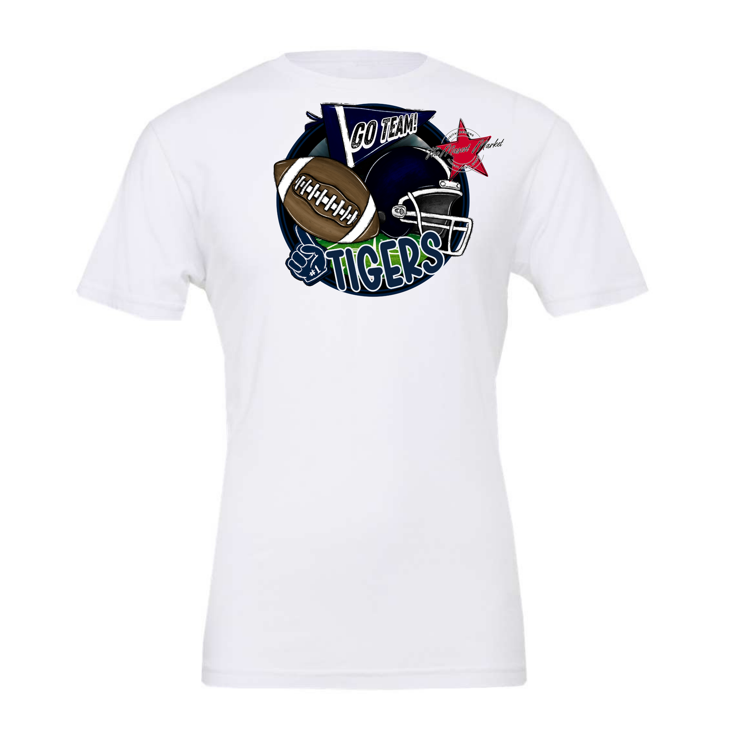 Tigers Circle Football Design-Navy