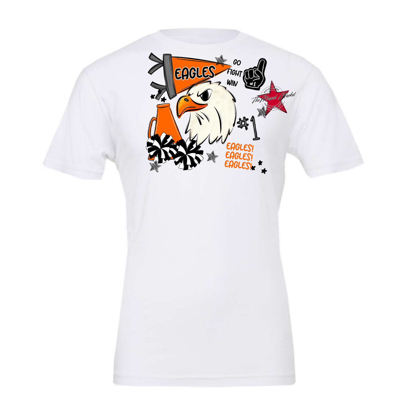 Eagles Mascot Spirit Design Megaphone-Orange