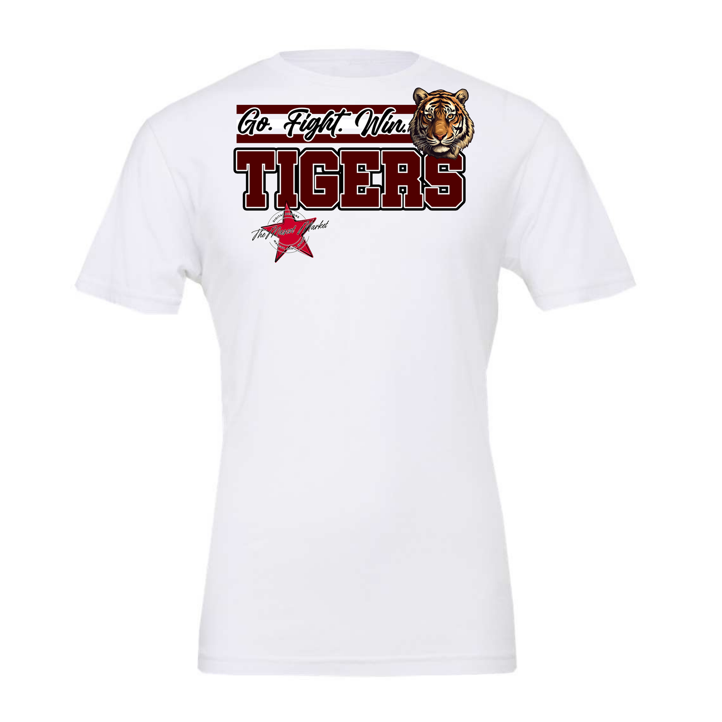 Tigers Go Fight Win Mascot Lines-Maroon