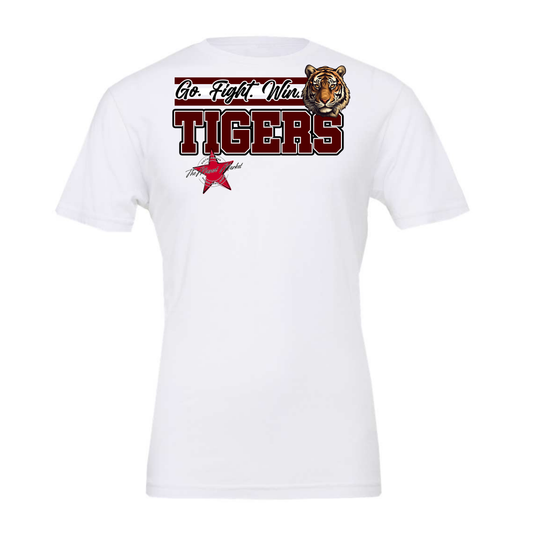 Tigers Go Fight Win Mascot Lines-Maroon