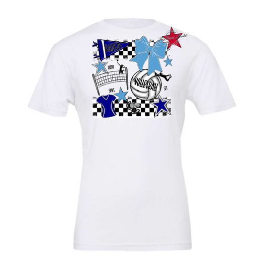 Raiders Volleyball Checkers Design-Blue-Carolina Blue