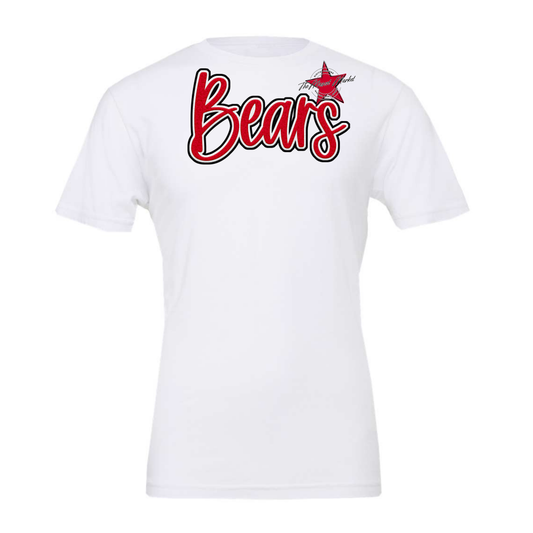 Bears Faux Chenille Patch Design-Red