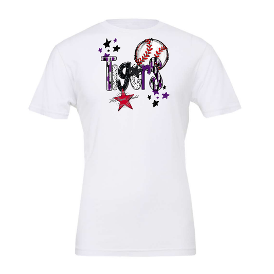 Tigers Baseball Scrape-Purple