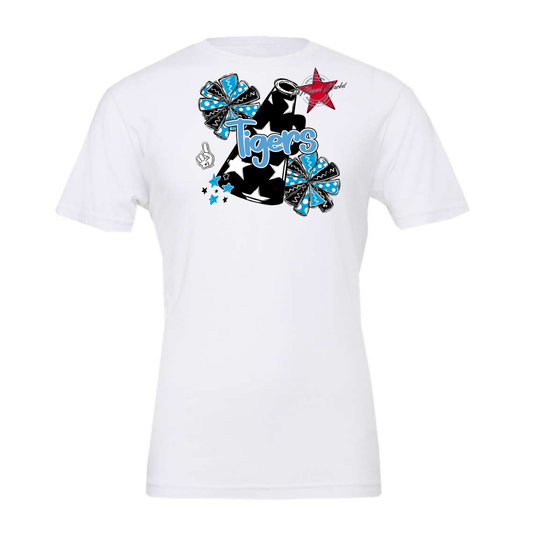 Tigers Alpha Megaphone Design-Carolina Blue
