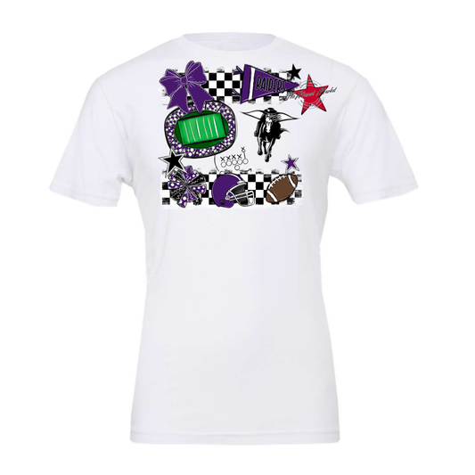Raiders Checkers Mascot Spirit Design-Purple