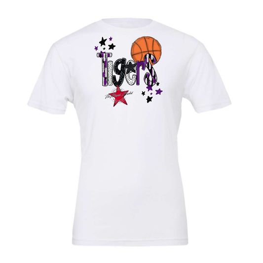 Tigers Basketball Scrape-Purple