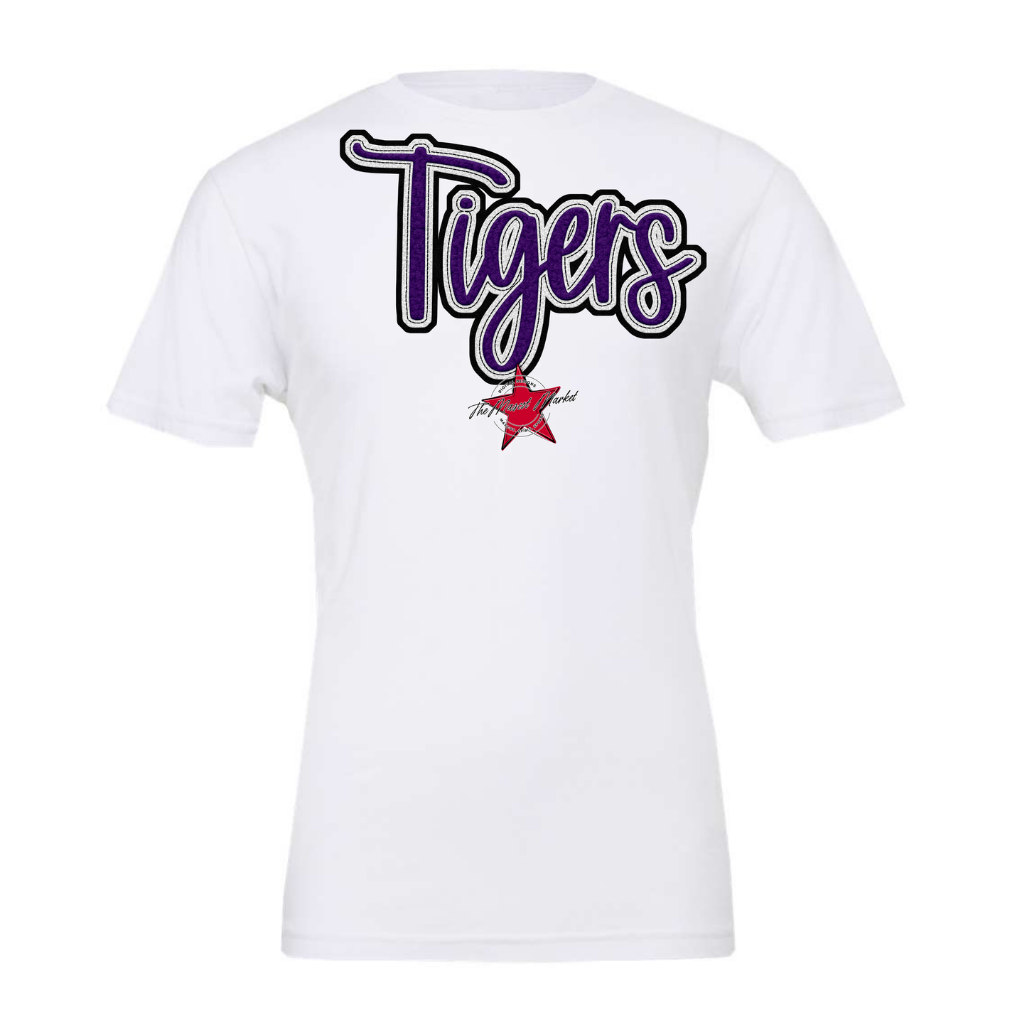 Tigers Faux Chenille Patch-Purple