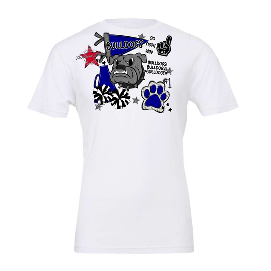 Bulldogs Mixed Mascot Spirit Design-Blue