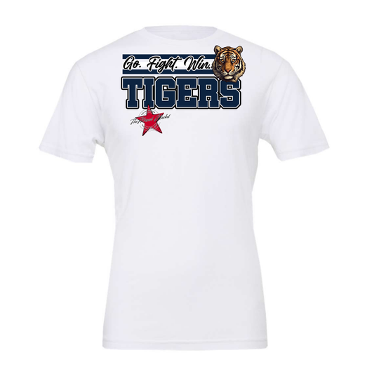 Tigers Go Fight Win Mascot Lines-Navy