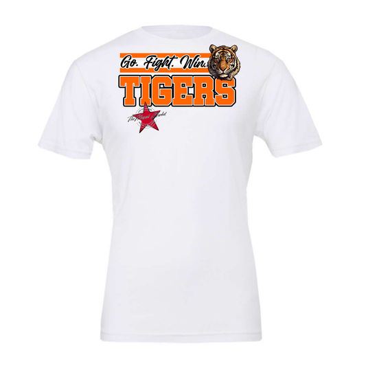 Tigers Go Fight Win Mascot Lines-Orange