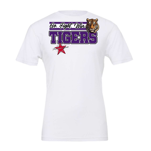 Tigers Go Fight Win Mascot Lines-Purple