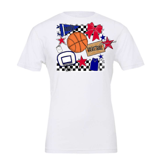 Raiders Basketball Checkers Design-Blue-Red