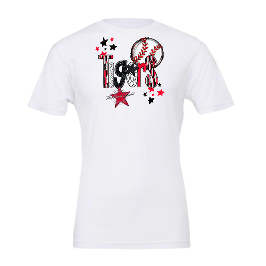 Tigers Baseball Scrape-Red