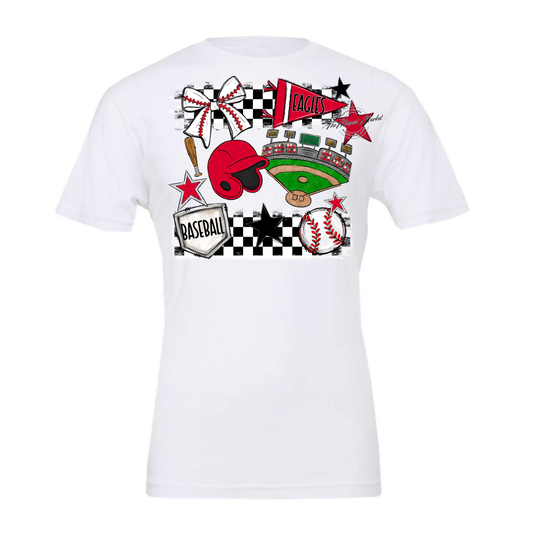 Eagles Baseball Checkers Design-Red