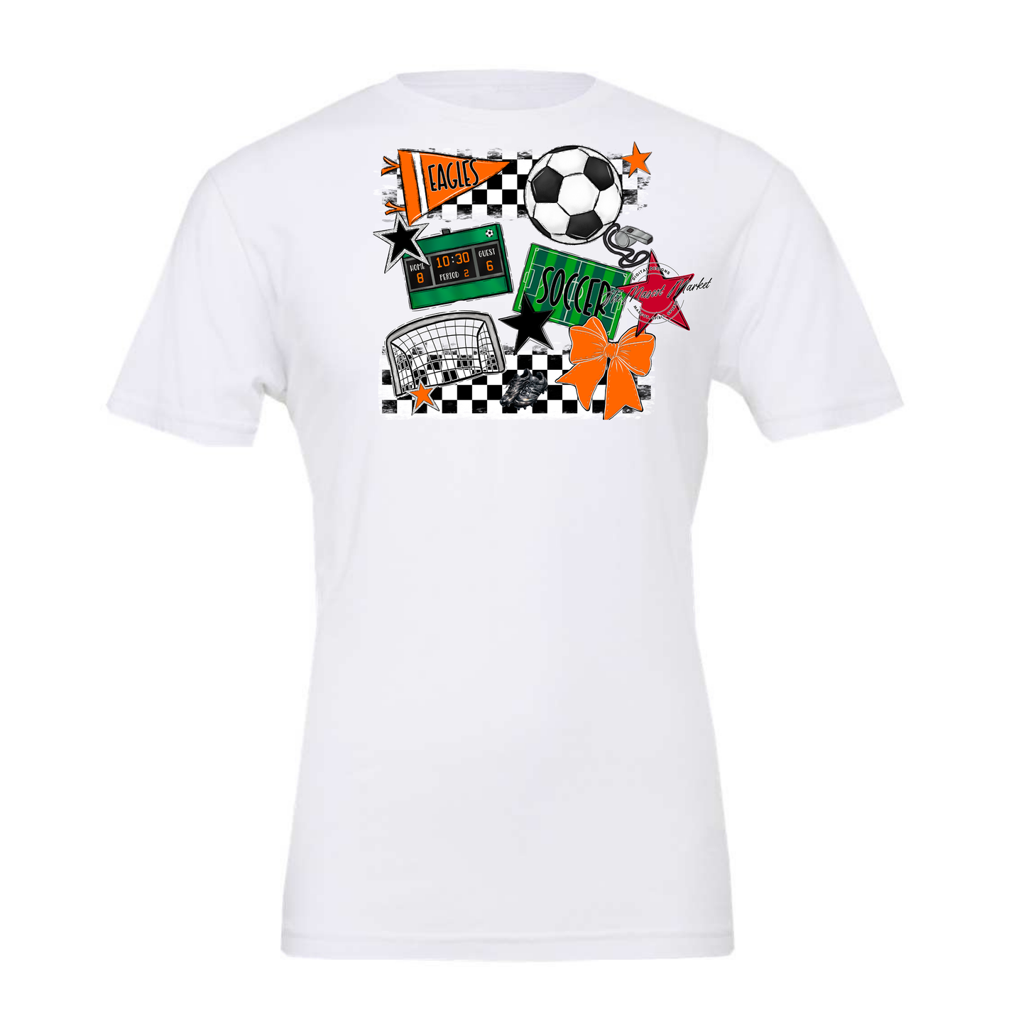 Eagles Soccer Checkers Design-Orange