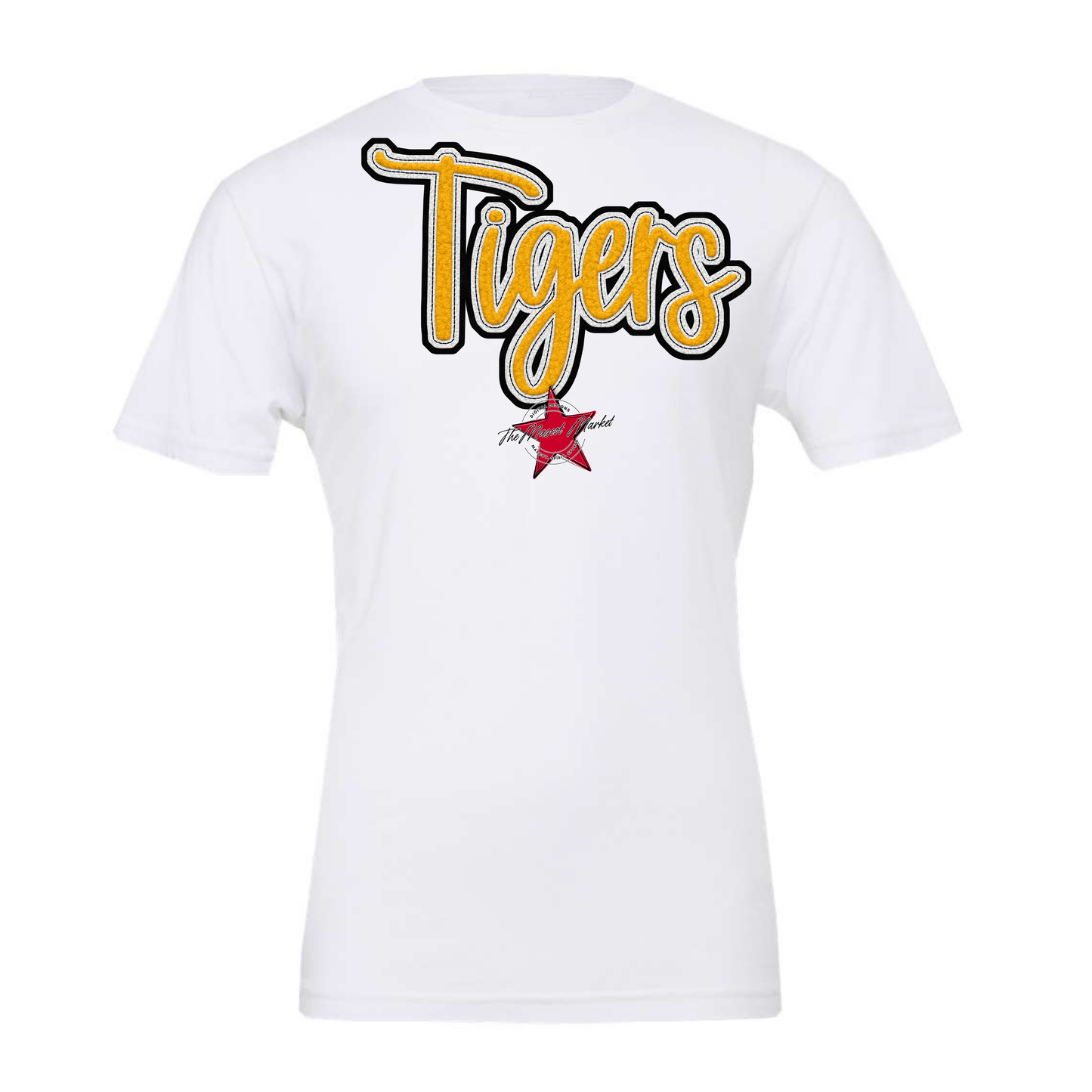 Tigers Faux Chenille Patch-Yellow