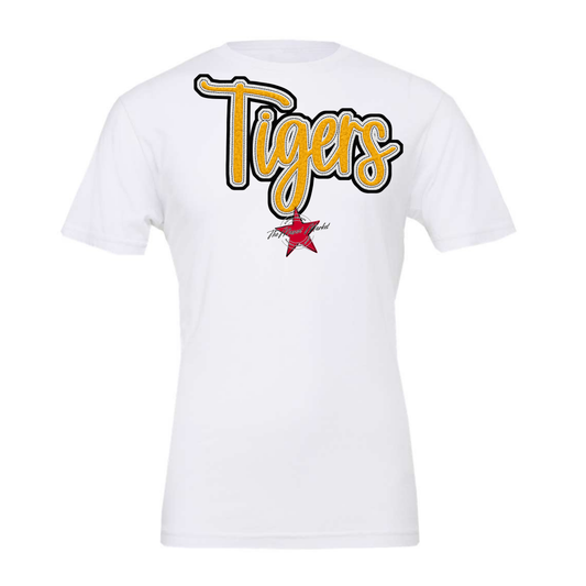 Tigers Faux Chenille Patch-Yellow