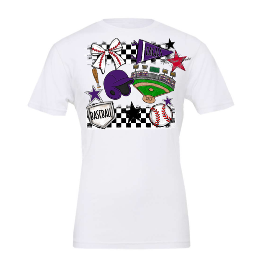 Eagles Baseball Checkers Design-Purple