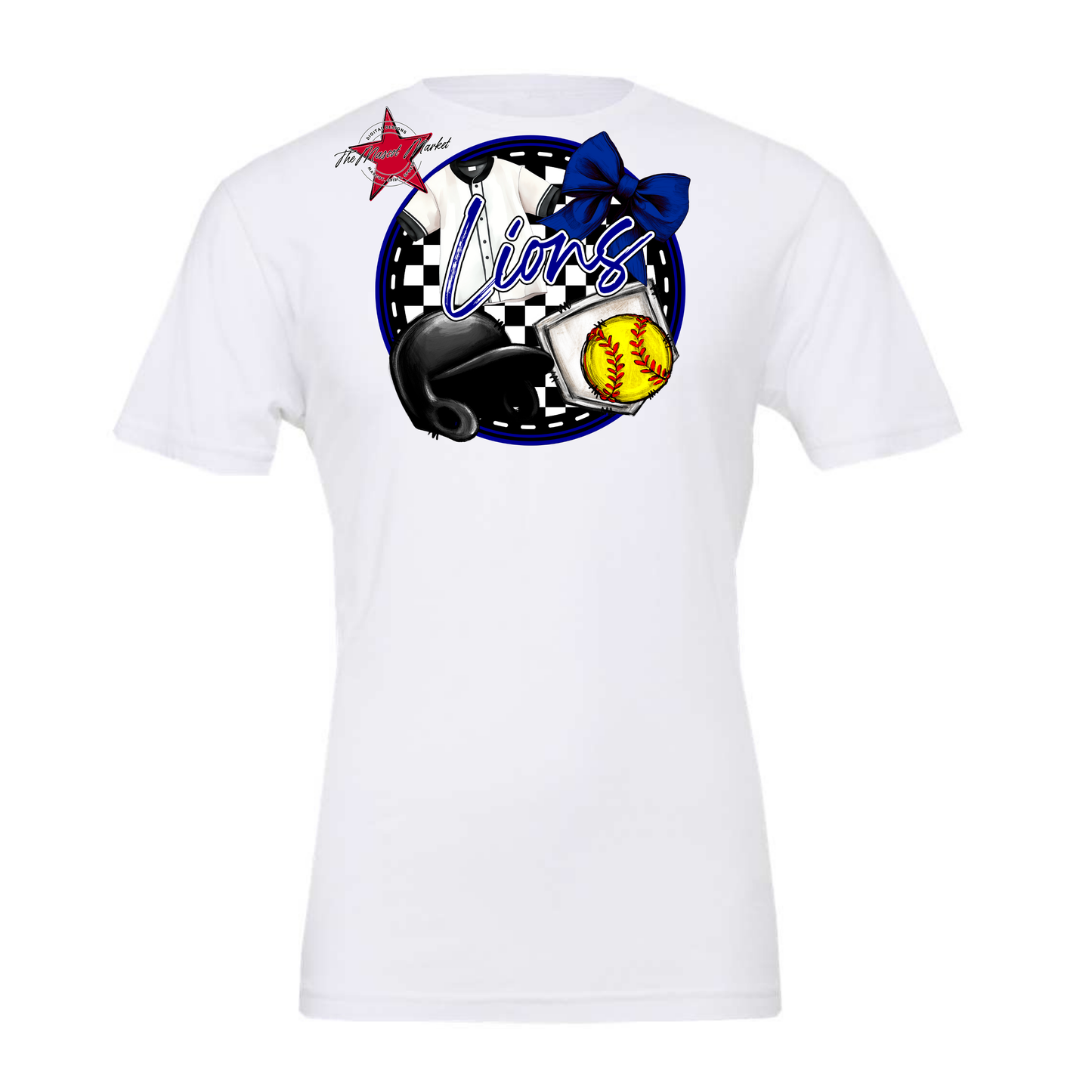 Lions Circle Softball Design-Blue