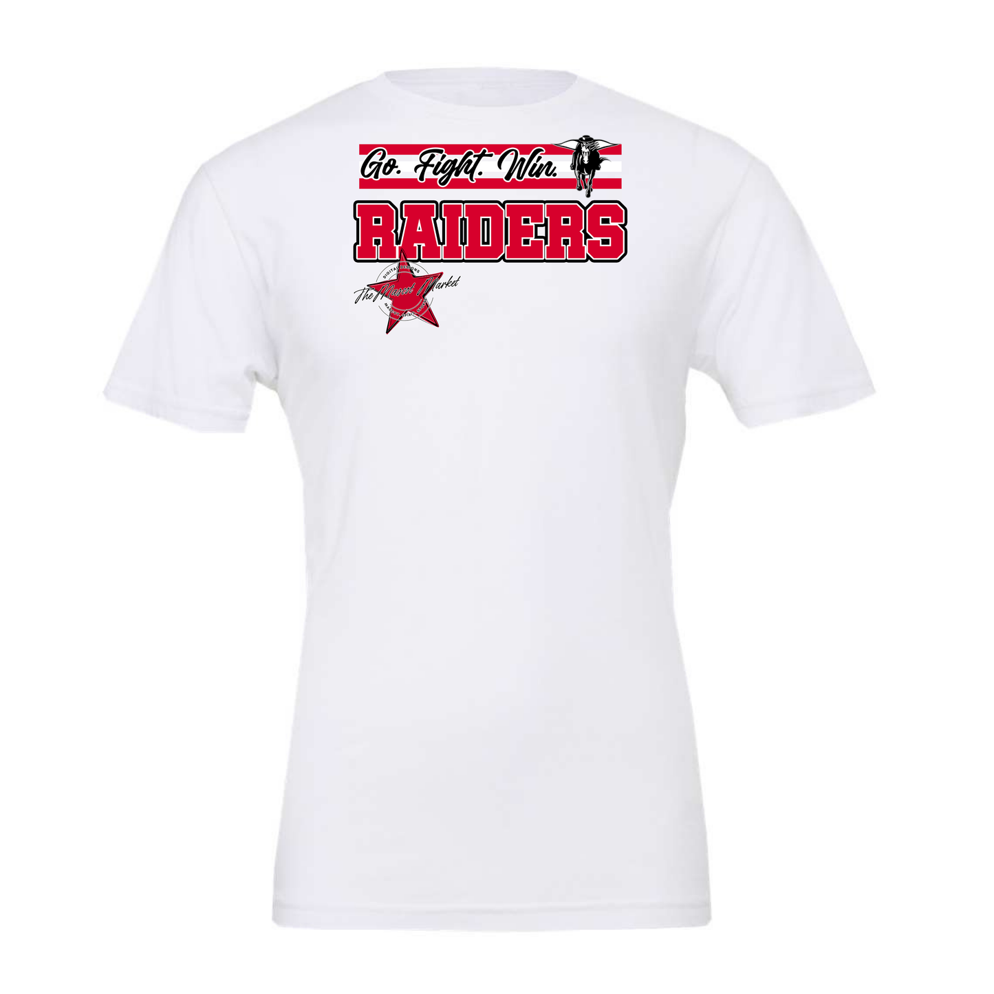 Raiders Go Fight Win Mascot Lines-Red