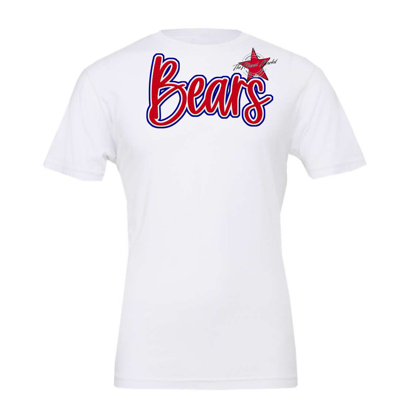 Bears Faux Chenille Patch Design-Blue-Red