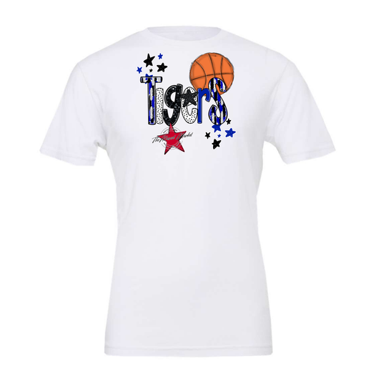 Tigers Basketball Scrape-Royal Blue