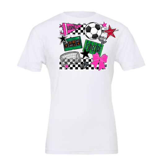 Hornets Checkers Soccer Spirit Design-Pink