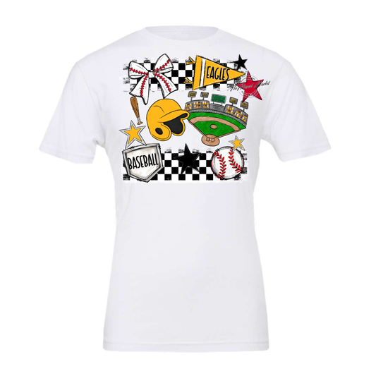 Eagles Baseball Checkers Design-Yellow