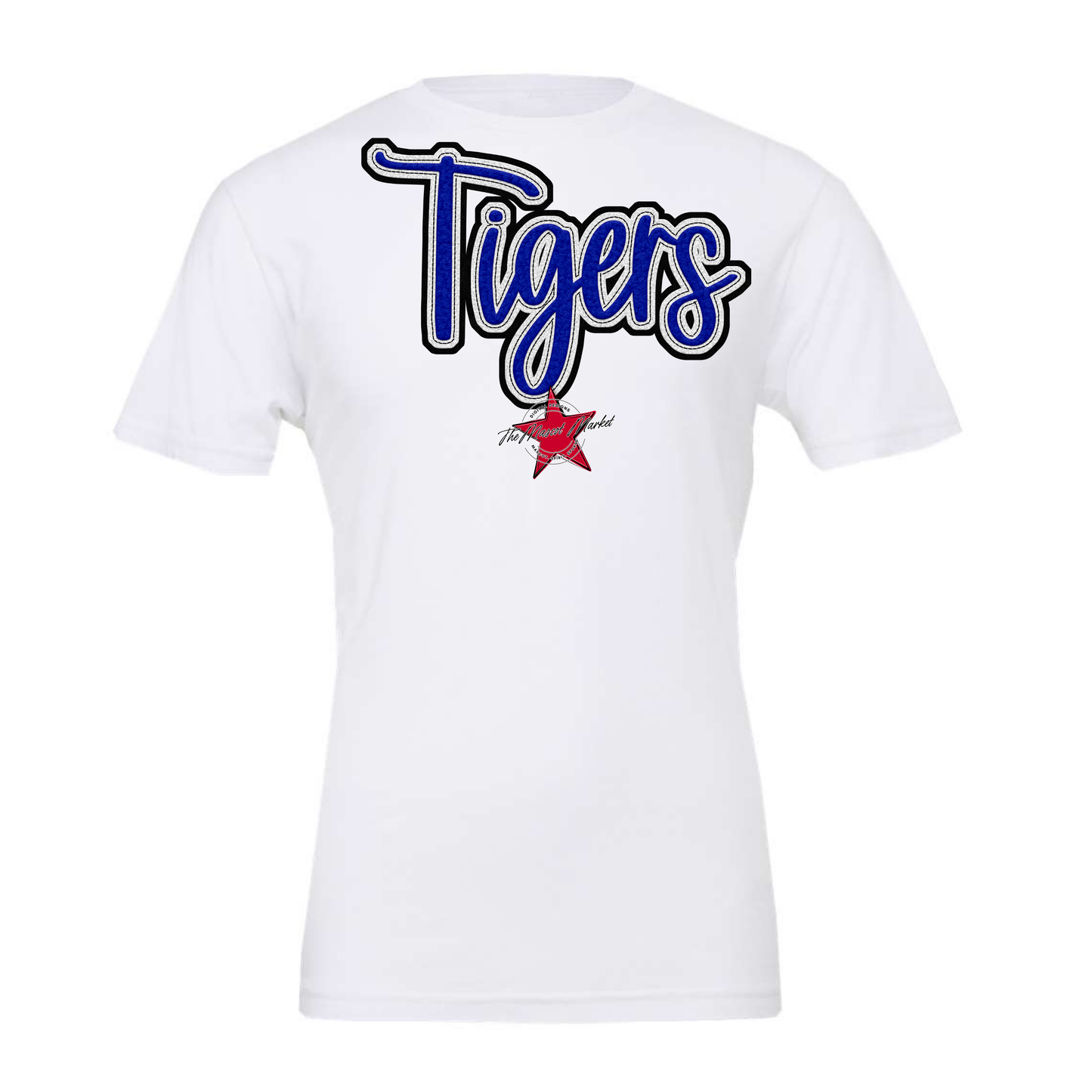 Tigers Faux Chenille Patch-Blue