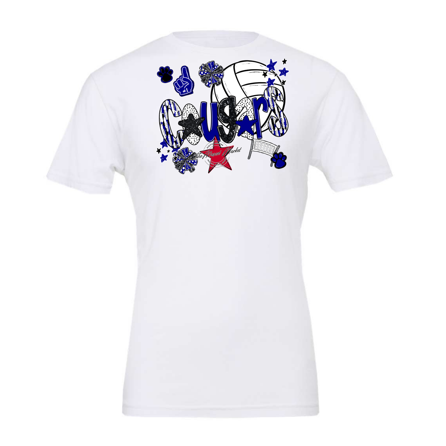 Cougars Volleyball Scrape-Blue