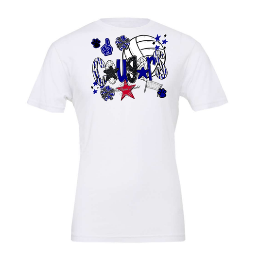 Cougars Volleyball Scrape-Blue