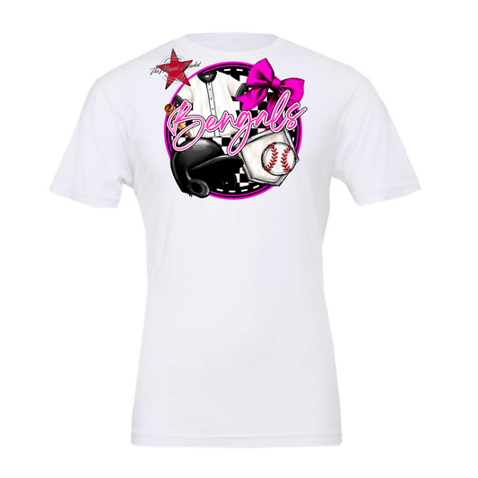 Bengals Circle Baseball Design-Pink