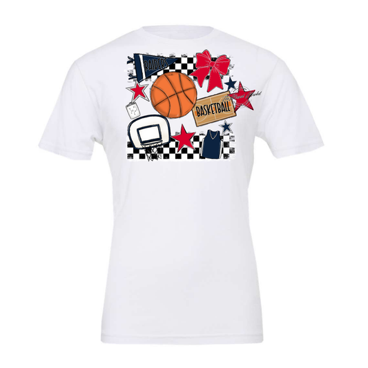 Raiders Basketball Checkers Design-Navy-Red