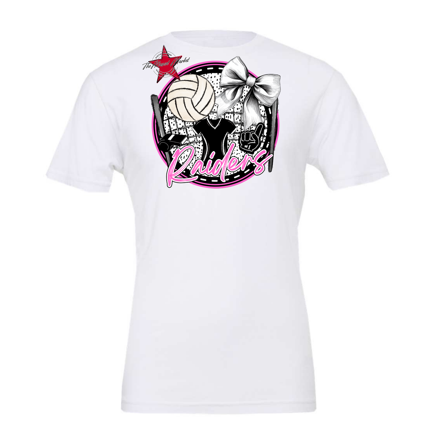 Raiders Circle Volleyball Design-Baby Pink