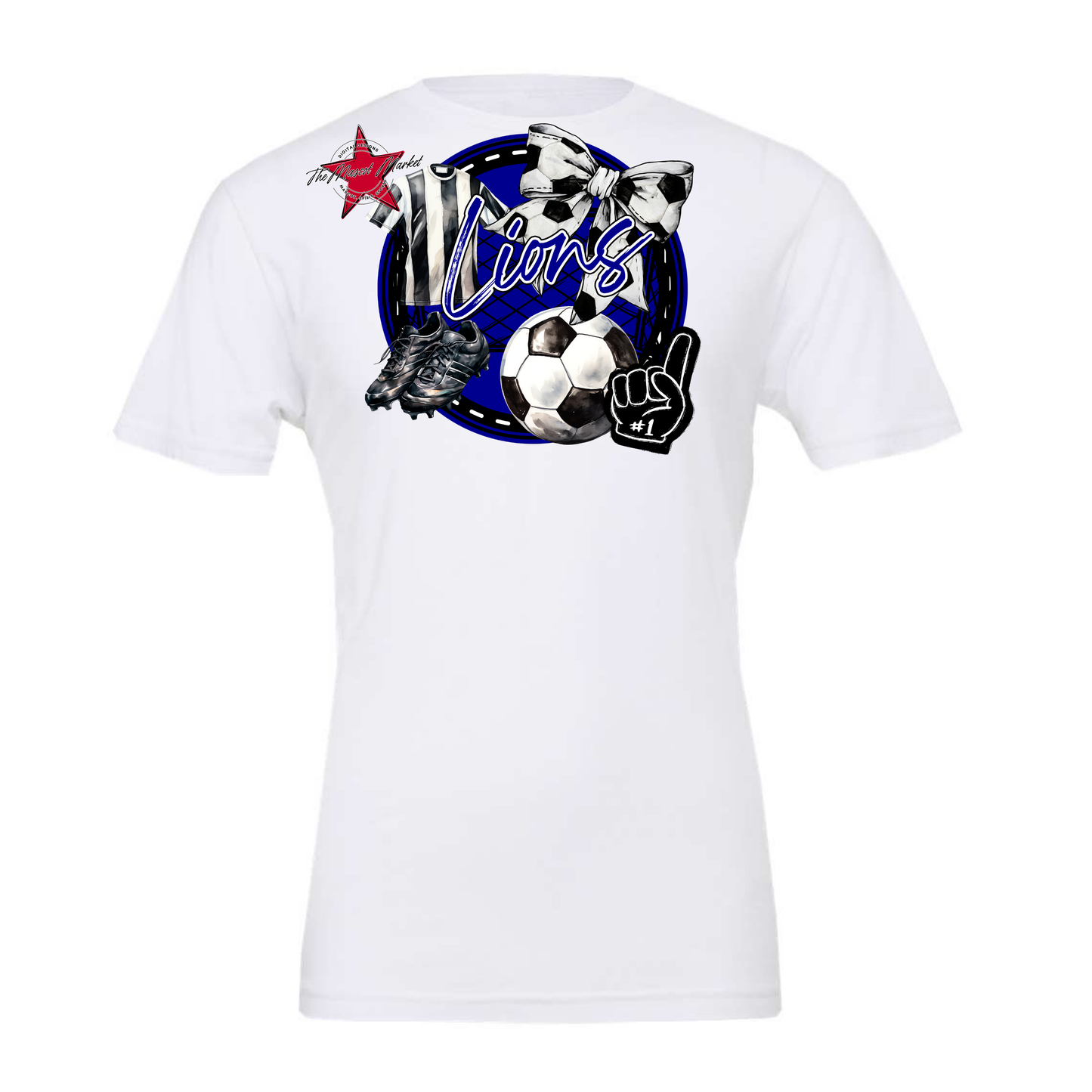 Lions Circle Soccer Design-Blue