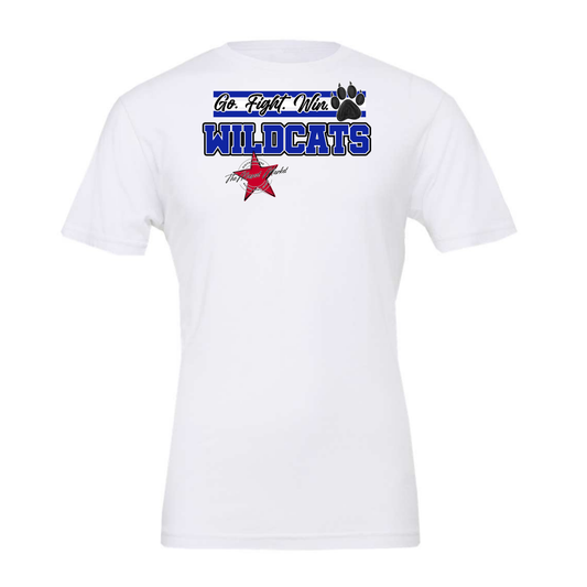 Wildcats Go Fight Win Mascot Lines-Blue