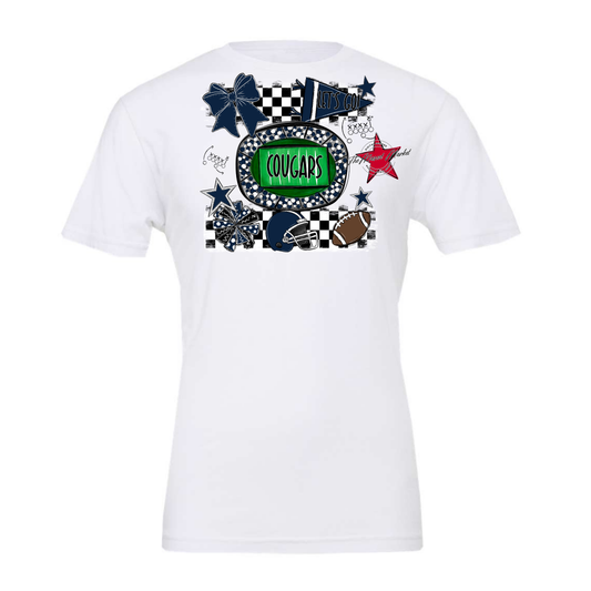 Cougars Checkers Spirit Design-Navy