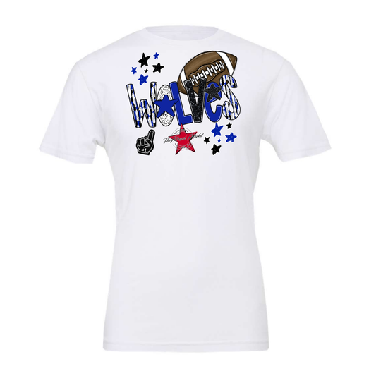 Wolves Football Scrape-Royal Blue